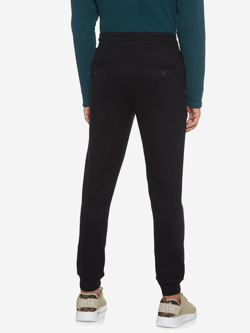 ETA Black Self-Textured Joggers