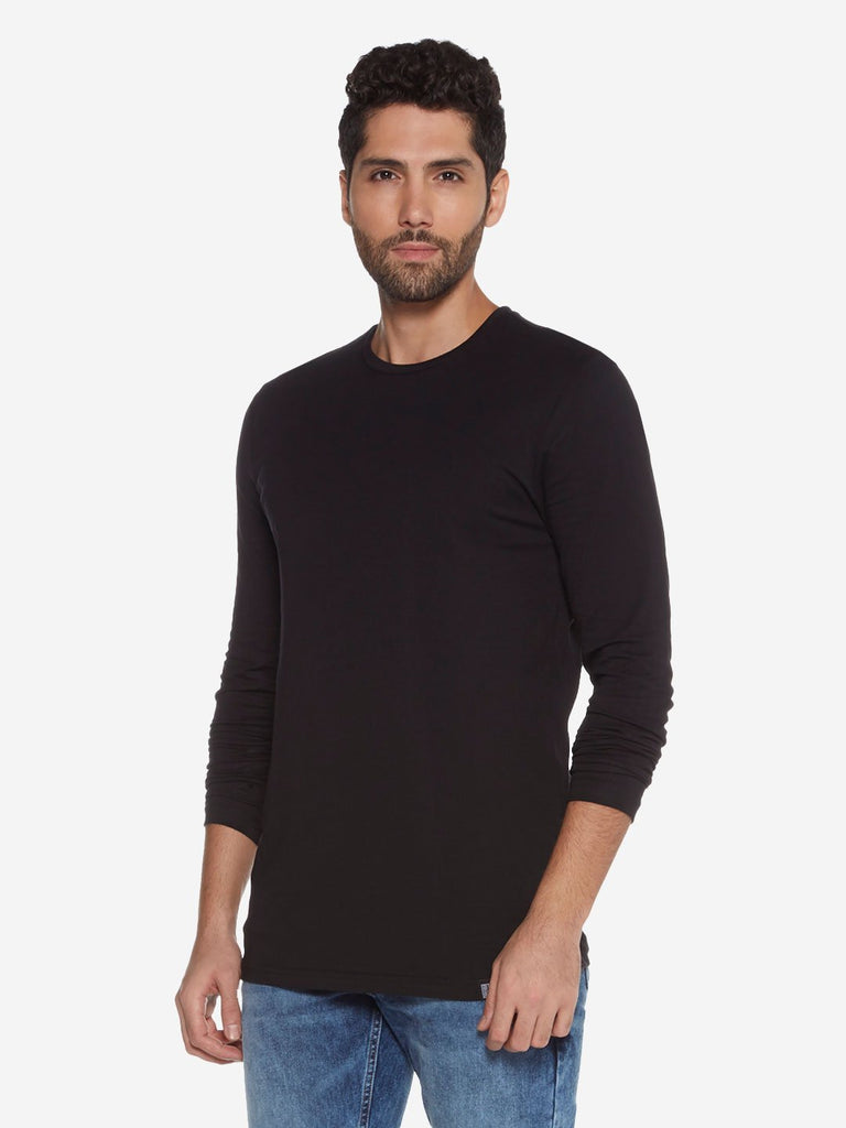 Nuon Black Slim Fit Crewneck T-Shirt