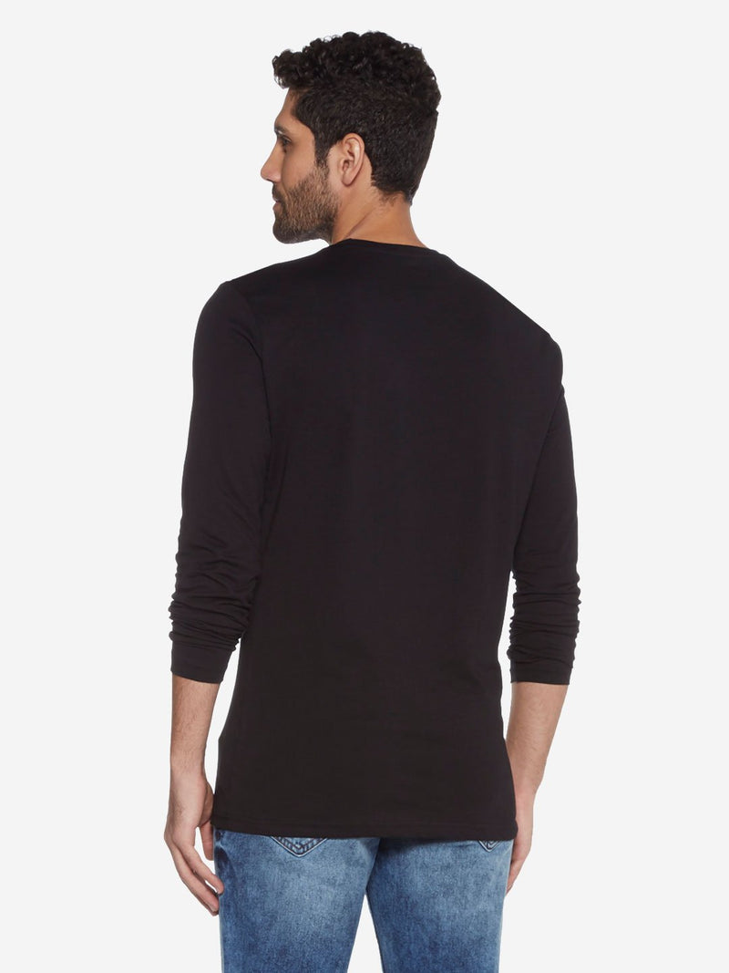 Nuon Black Slim Fit Crewneck T-Shirt