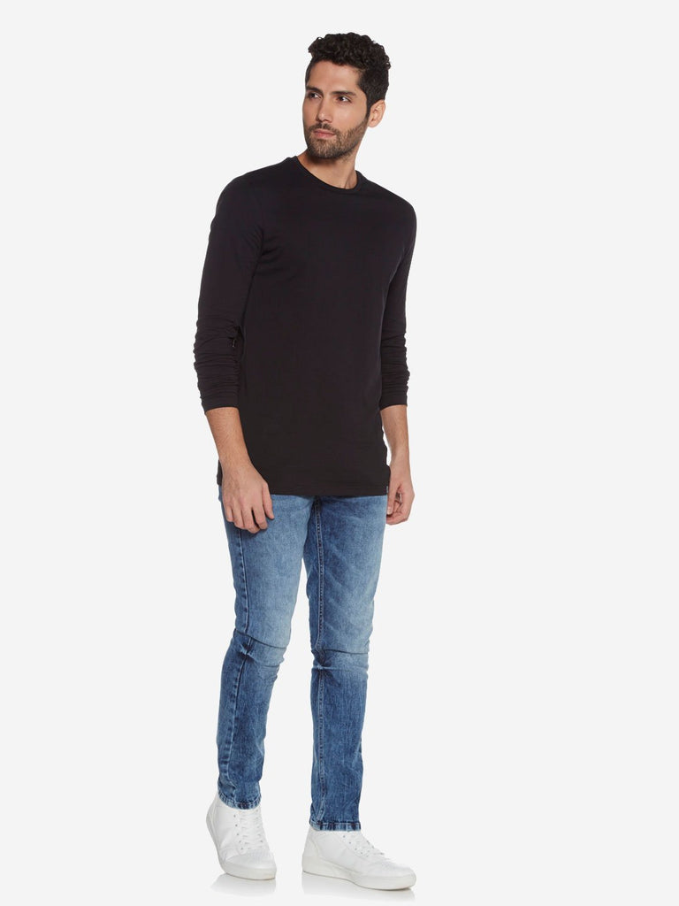 Nuon Black Slim Fit Crewneck T-Shirt