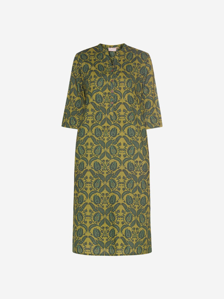 Utsa Lime Pure Cotton Straight Kurta