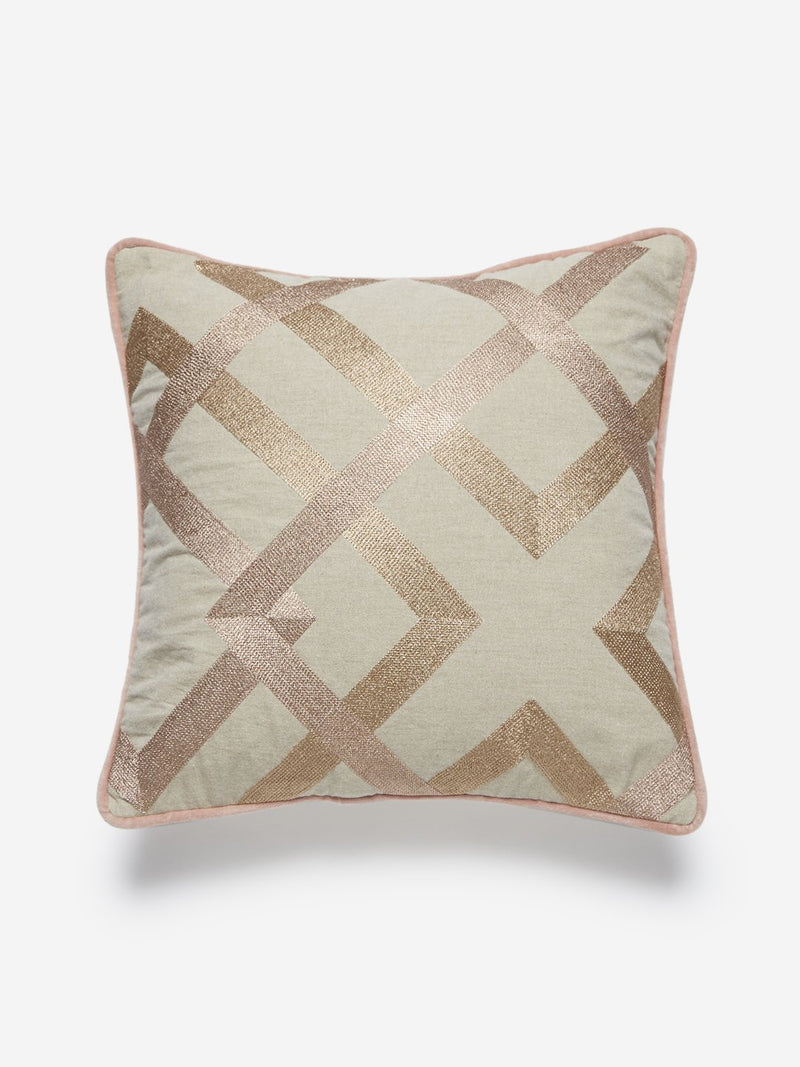 Westside Home Rose Gold Geometrical Patterned Cushion Cover
