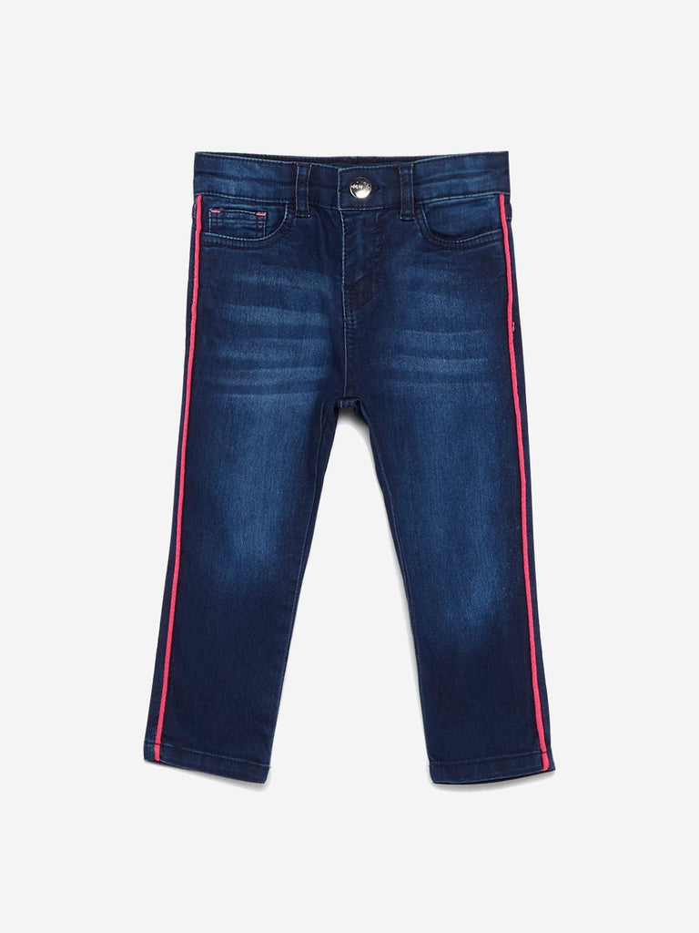 HOP Kids Indigo Panel Detailed Jeans