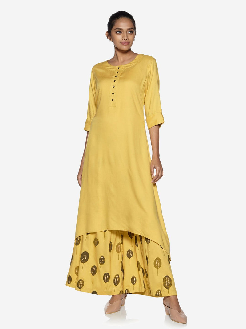 Utsa Mustard High-Low Kurta