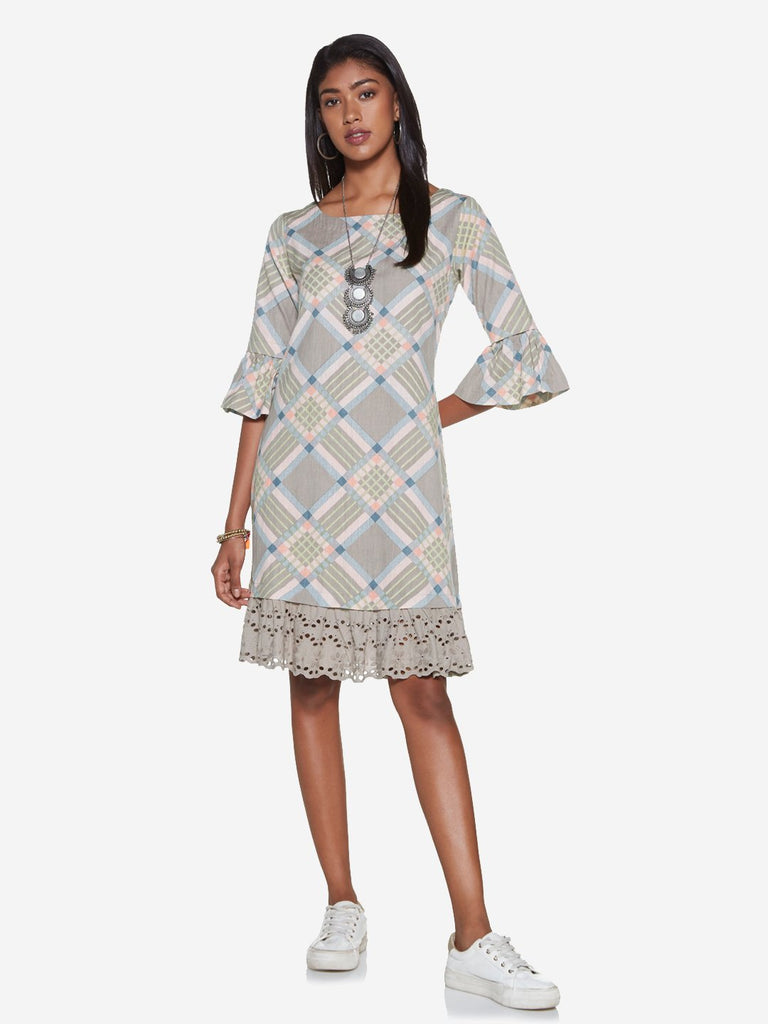 Bombay Paisley Grey Geometrical Print Dress