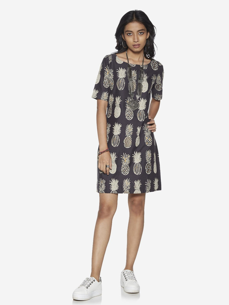 Bombay Paisley Navy Pineapple Print Dress