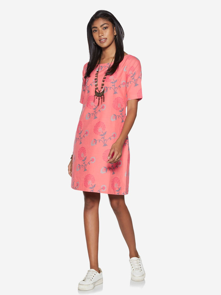 Bombay Paisley Peach Floral Shift Dress