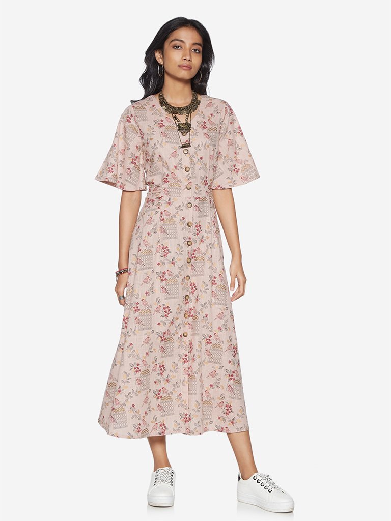 Bombay Paisley Light Pink Floral Dress