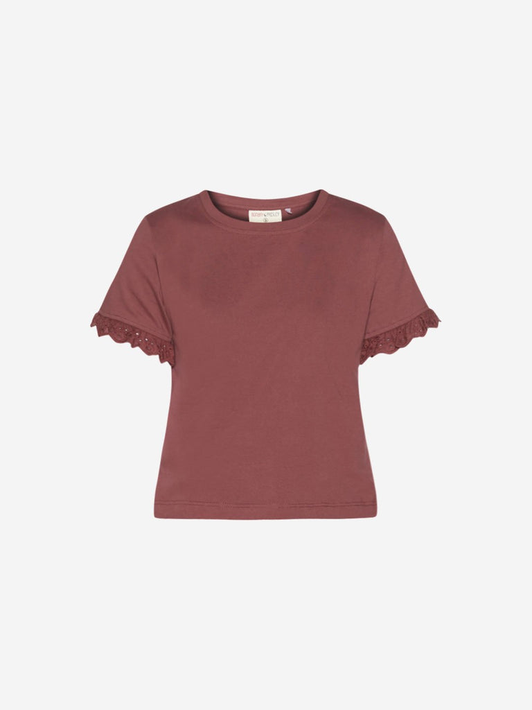 Bombay Paisley Dusty Rose Broderie Anglaise Top