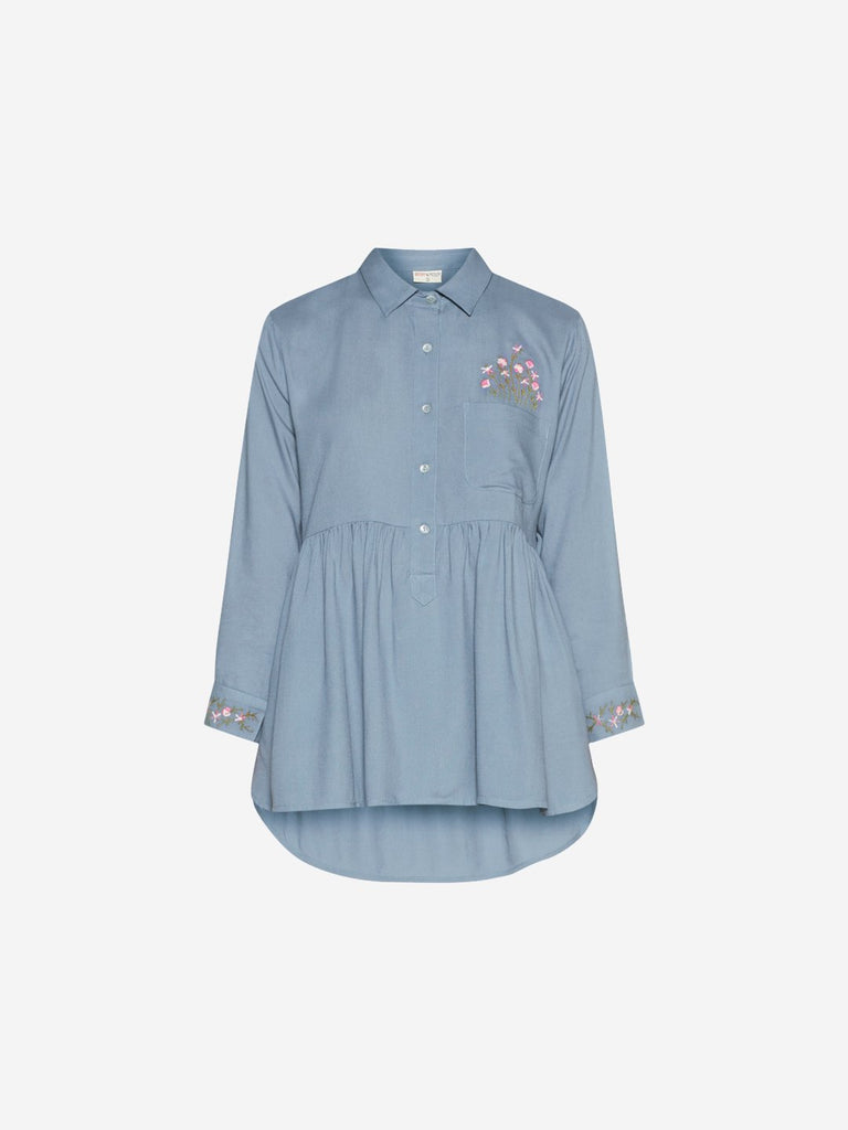 Bombay Paisley Blue High-Low Blouse