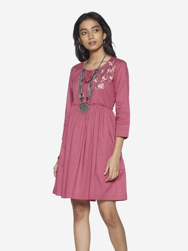 Bombay Paisley Pink Fit-And-Flare Dress