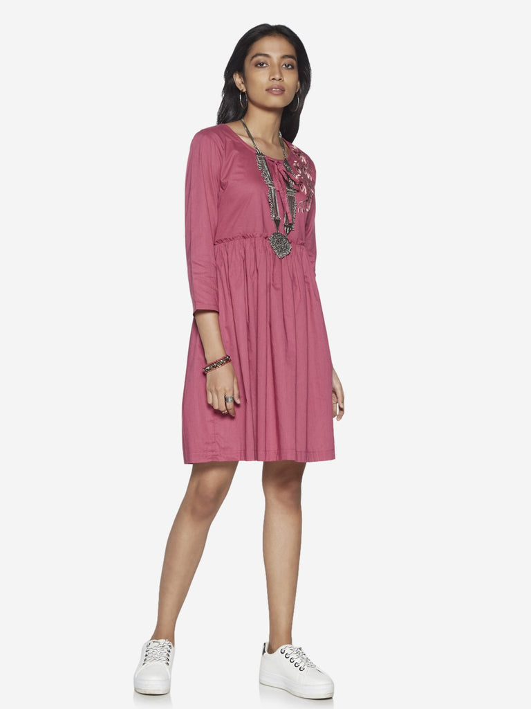 Bombay Paisley Pink Fit-And-Flare Dress