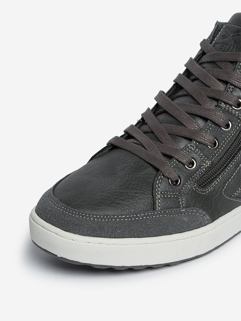 SOLEPLAY Grey Zippered High-Top Sneakers