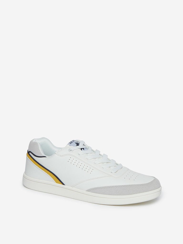 SOLEPLAY White Perforated Pattern Sneakers