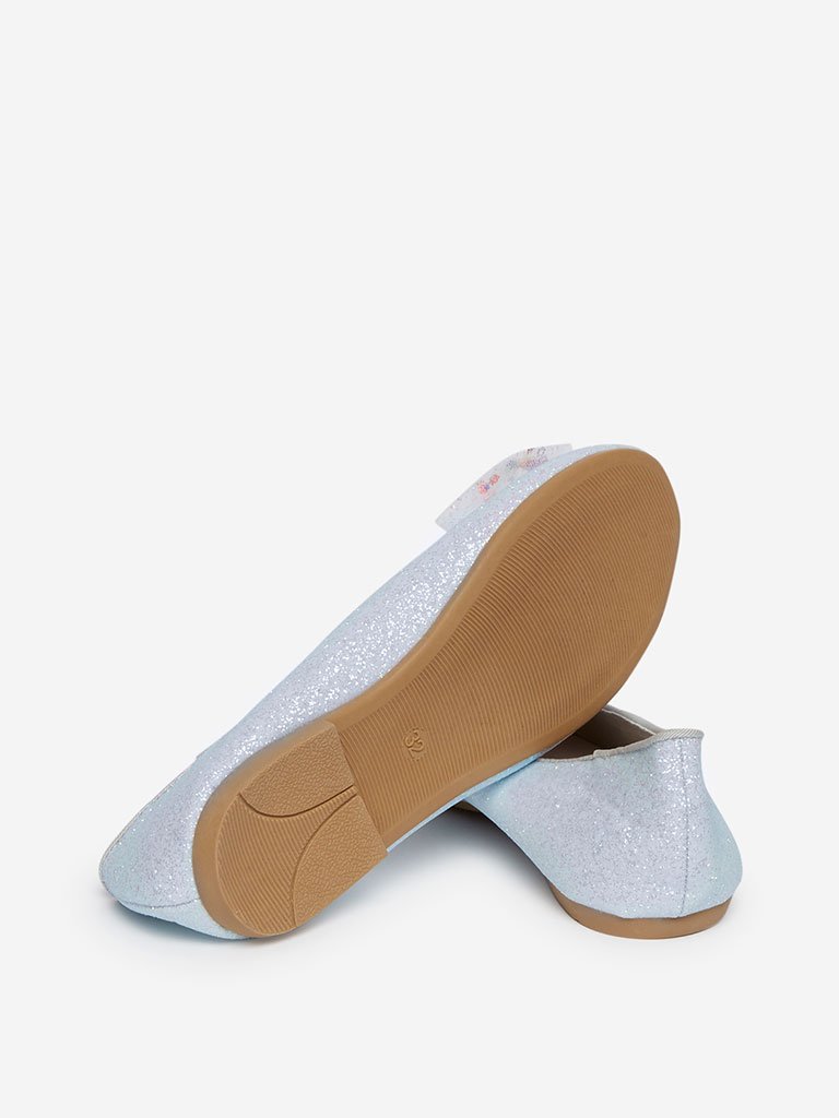 Yellow Kids White Bow Detailed Ballet Flats