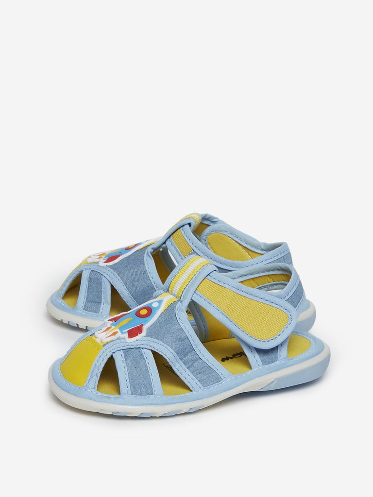 Yellow Kids Yellow Dual-Toned Squeaky Sandals
