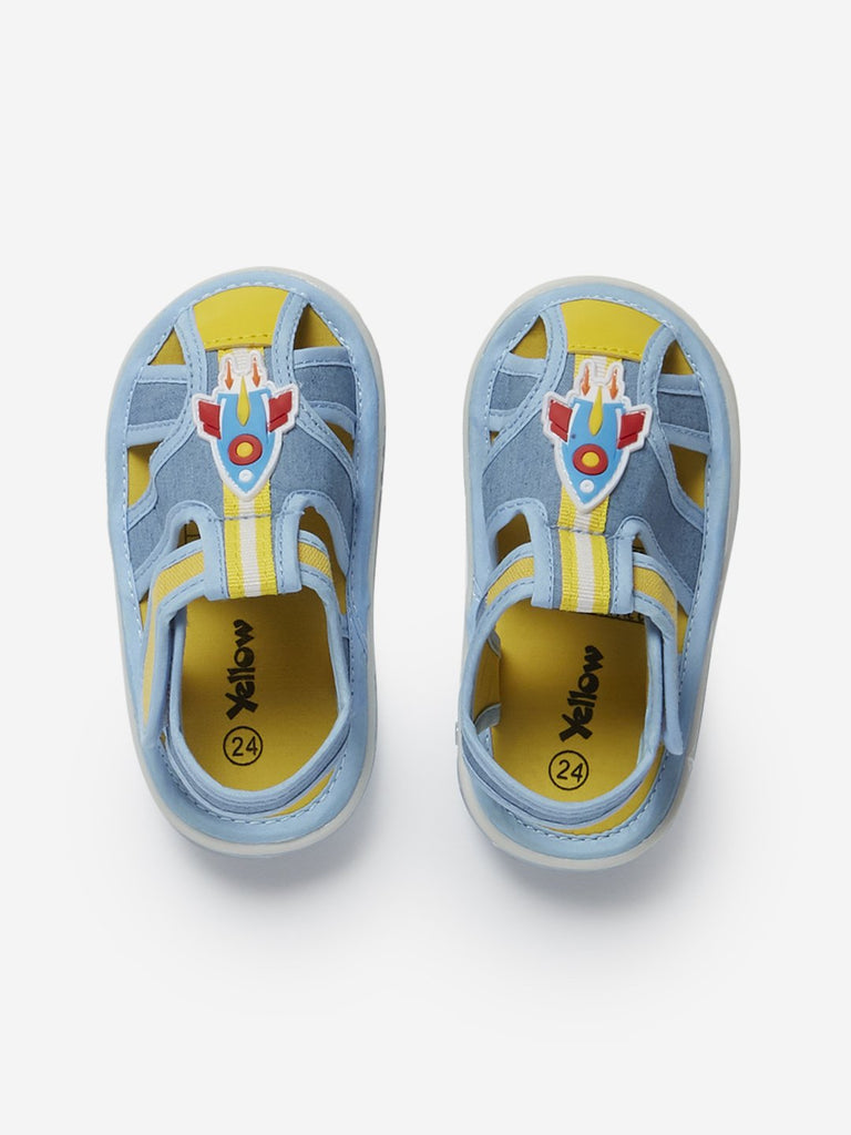 Yellow Kids Yellow Dual-Toned Squeaky Sandals