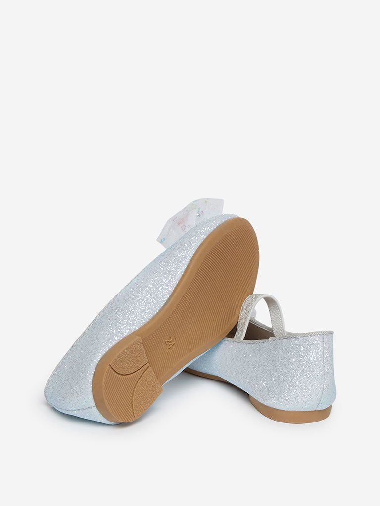 Yellow Kids White Bow Detailed Mary-Jane Shoes