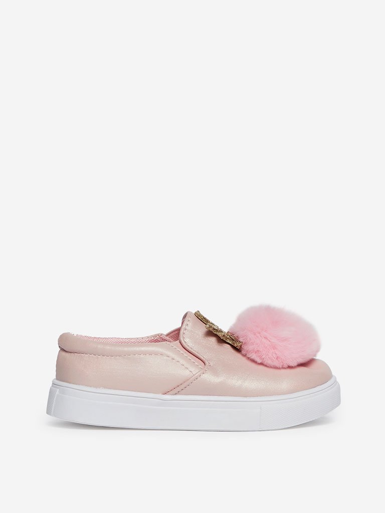 Yellow Kids Pink Faux-Leather Loafers