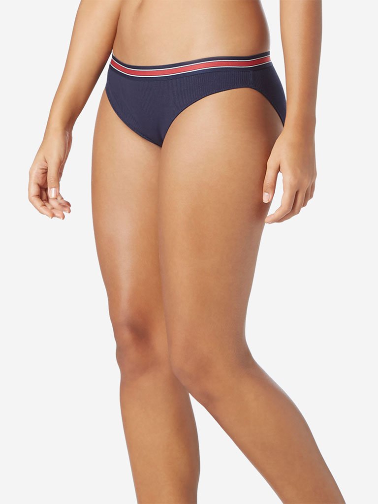 Wunderlove Navy Superstar Ribbed Briefs