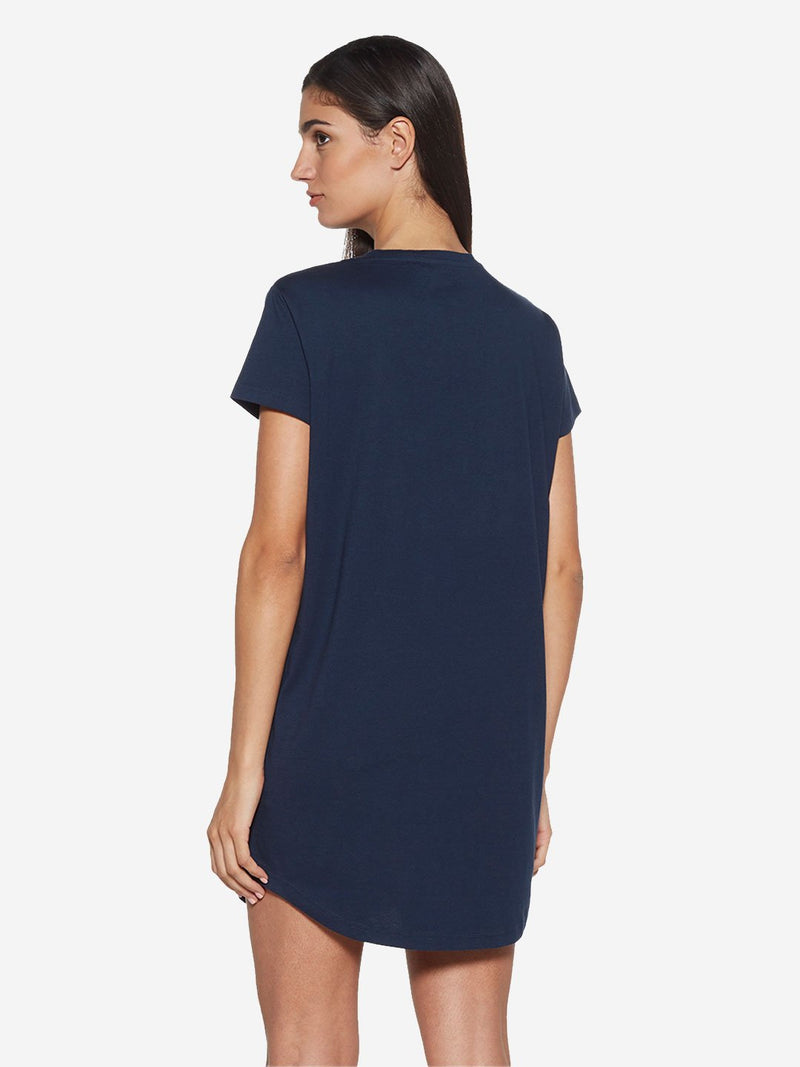 Wunderlove Navy Unicorn Pure Cotton Nightdress
