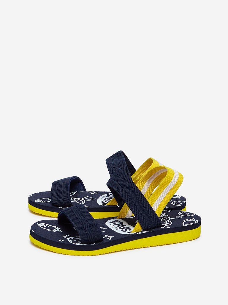 Yellow Navy Space Sandals