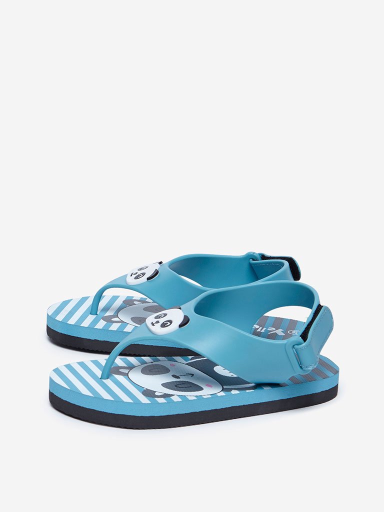Yellow Turquoise Panda Sandals