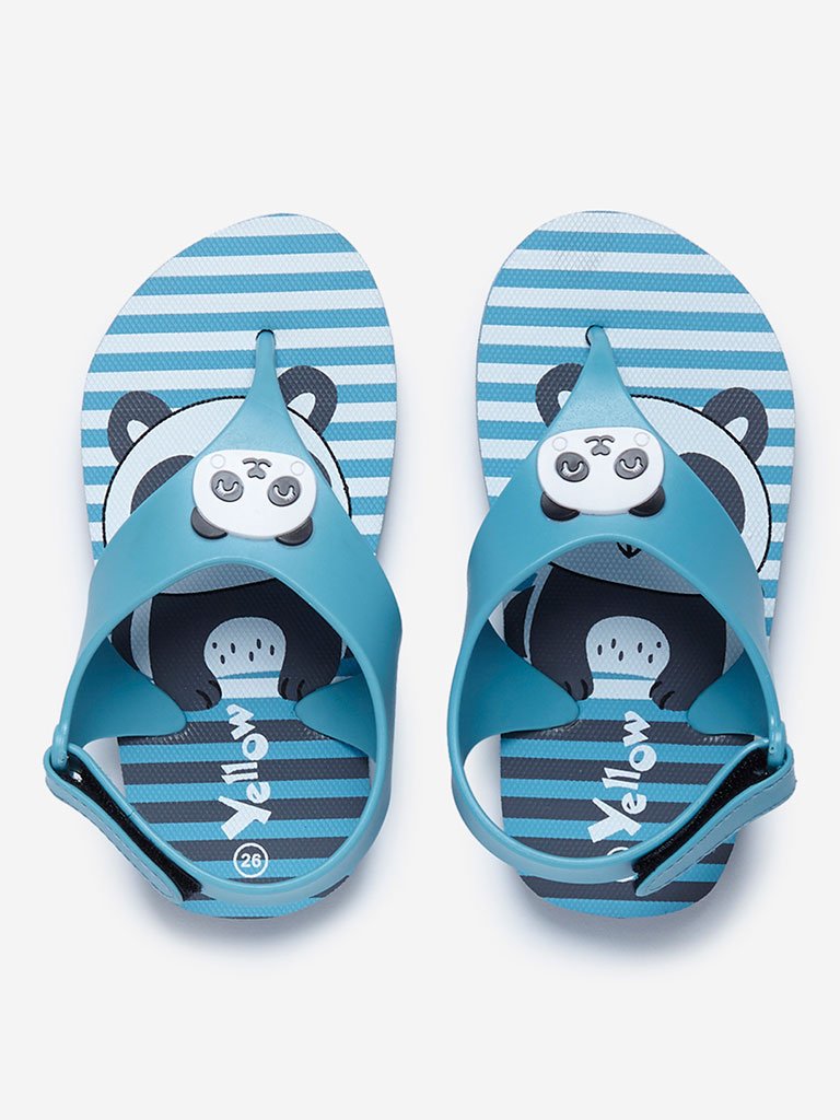 Yellow Turquoise Panda Sandals