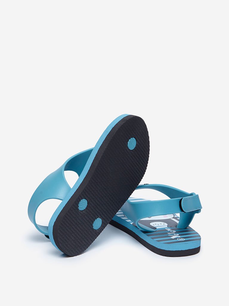Yellow Turquoise Panda Sandals