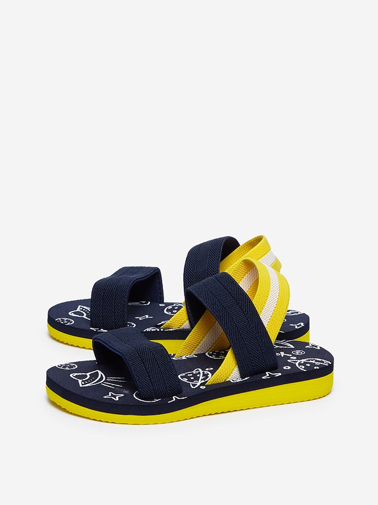 Yellow Navy Space Sandals