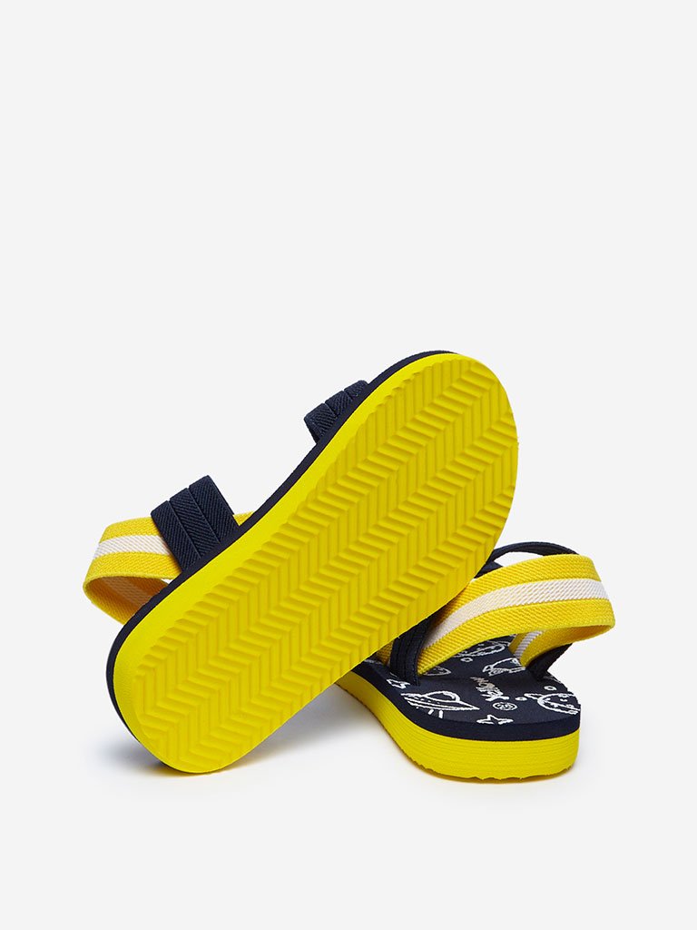 Yellow Navy Space Sandals