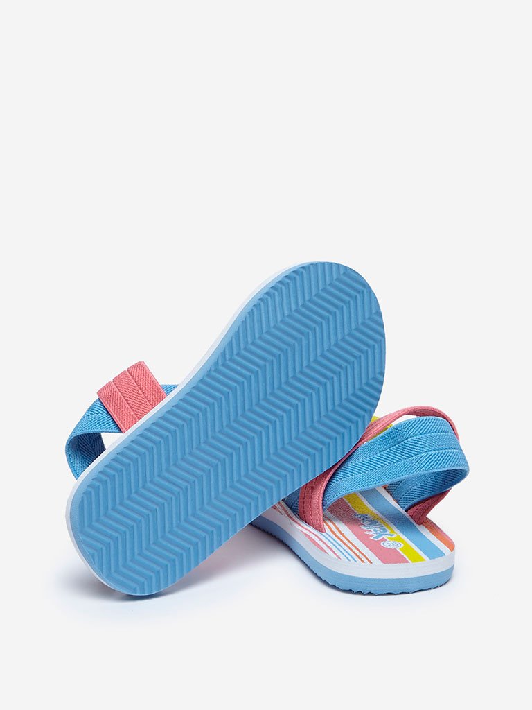 Yellow Multicolour Striped Sandals