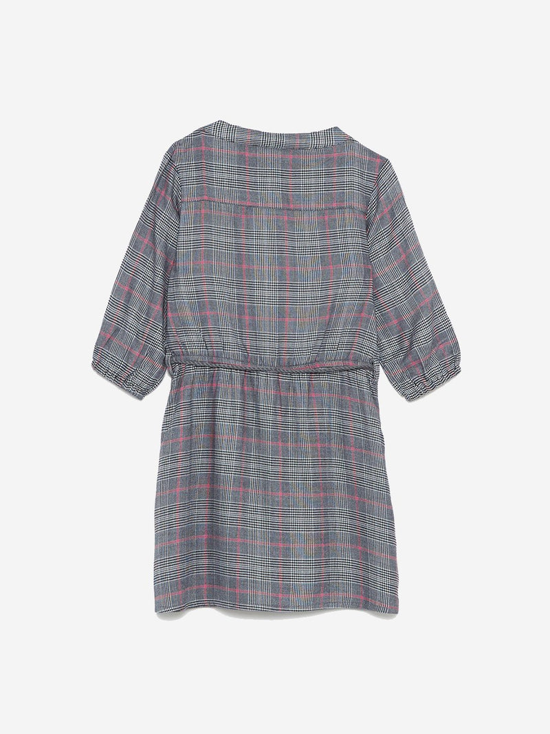 HOP Kids Grey Printed Drew Dress With Belt