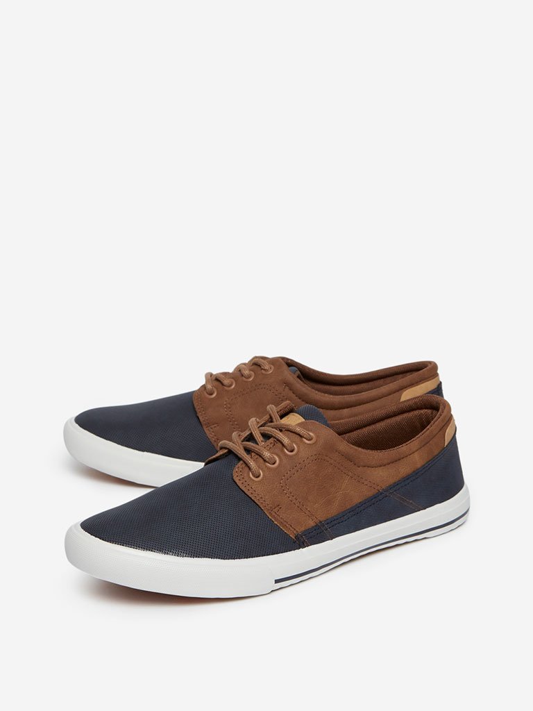 SOLEPLAY Navy Perforated Lace-Up Sneakers