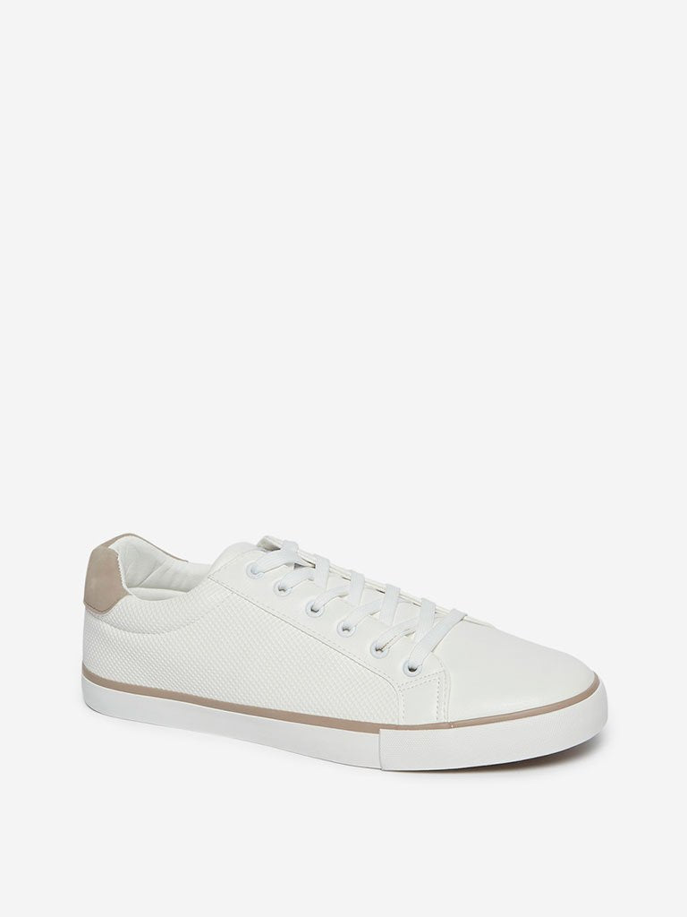 SOLEPLAY White Textured Sneakers