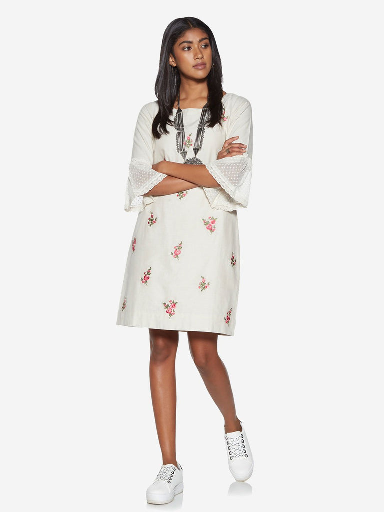 Bombay Paisley Off White Floral Shift Dress