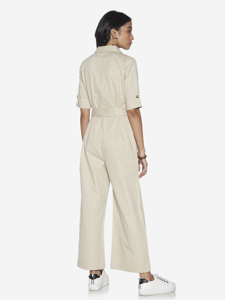 Bombay Paisley Off-White Jumpsuit With Belt
