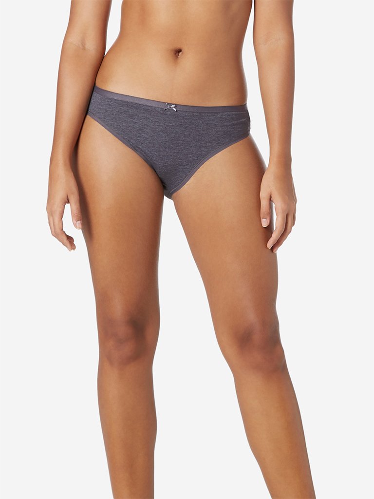 Wunderlove Grey High-Leg Briefs Pack of Three