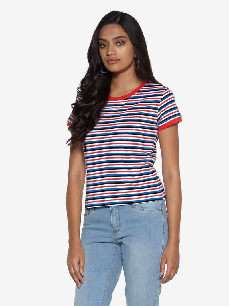 Nuon Multicolour Stripe Print Sam T-Shirt