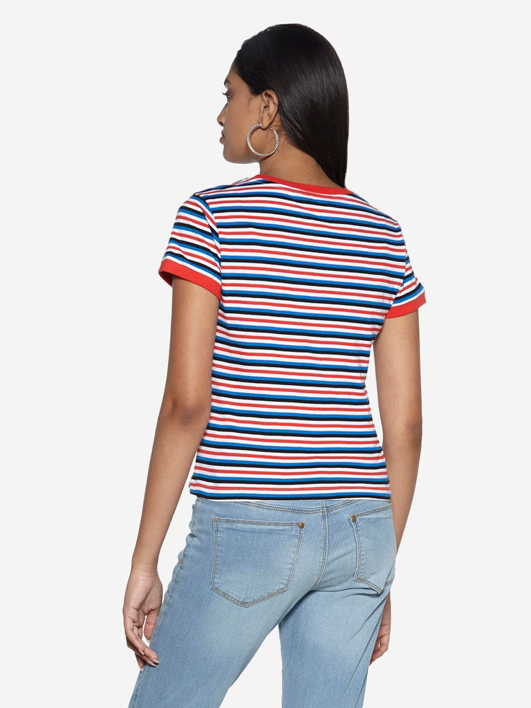 Nuon Multicolour Stripe Print Sam T-Shirt