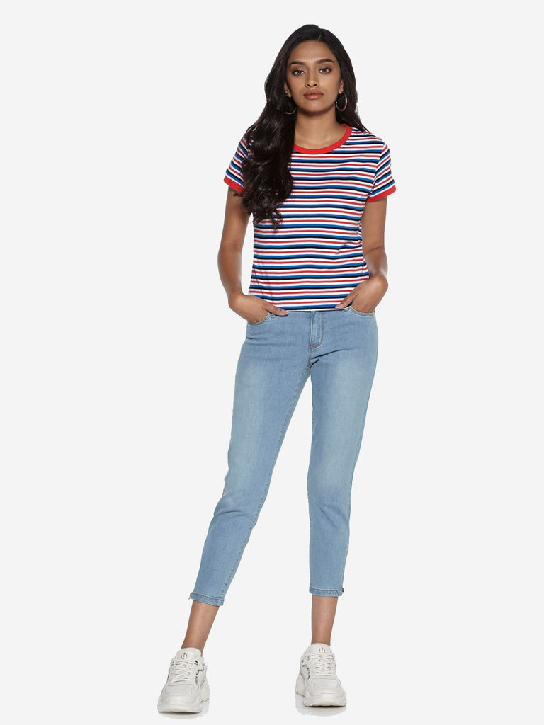 Nuon Multicolour Stripe Print Sam T-Shirt