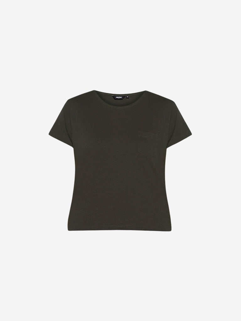 Nuon Olive Pure Cotton Samuel Crop T-Shirt