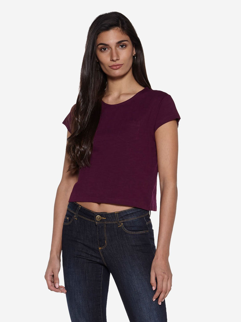 Nuon Berry Pure Cotton Samuel Crop T-Shirt