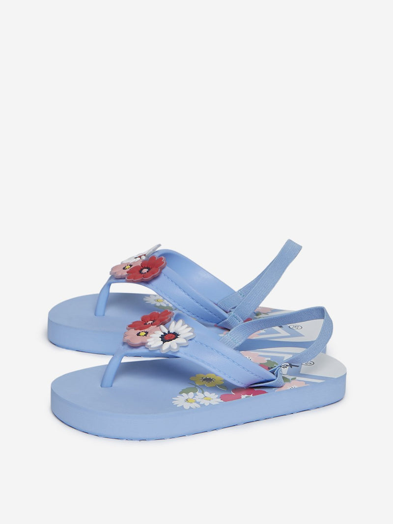 Yellow Kids Blue Floral Sandals