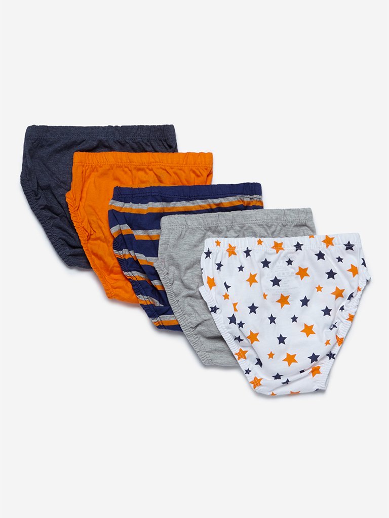 HOP Kids Orange Briefs Pack Of Five