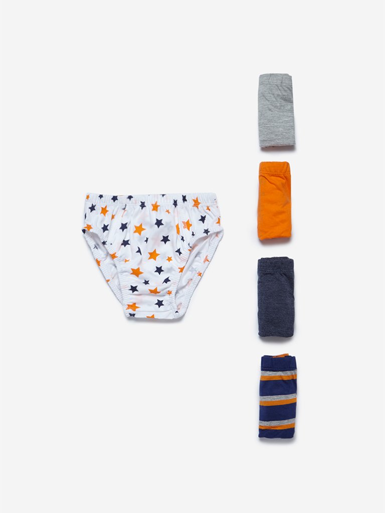 HOP Kids Orange Briefs Pack Of Five