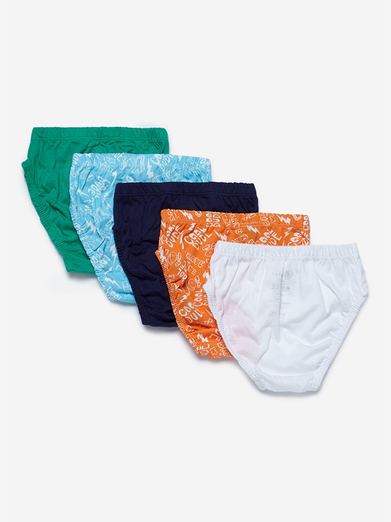 HOP Kids Green Briefs Pack Of Five