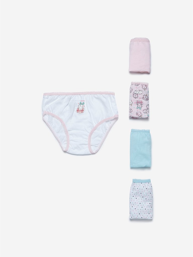 HOP Kids Pink Printed Briefs Pack Of Five