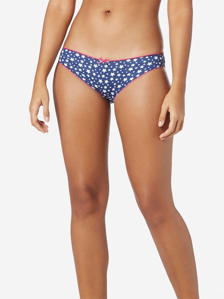 Wunderlove Blue Bikini Briefs Pack of Four