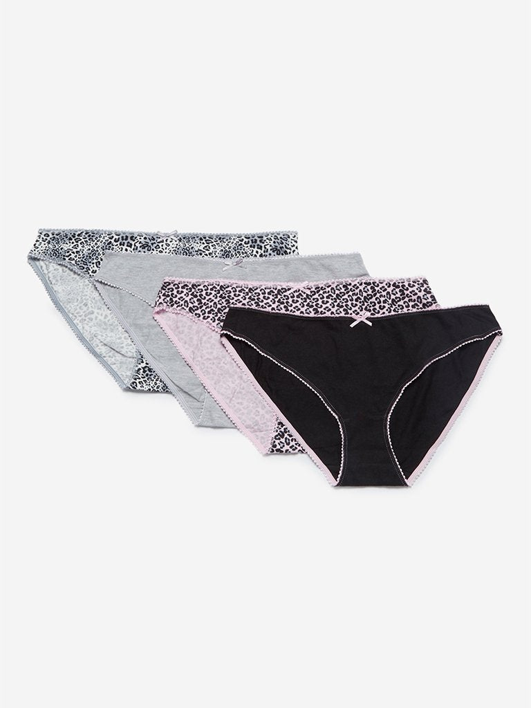 Wunderlove Black Bikini Briefs Set Of Four